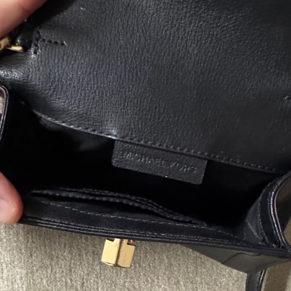 Michael Kors Black Mini Bag with Gold Chain - Picture 4 of 5